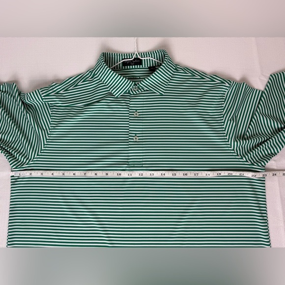 Byron Nelson DriWay Golf Shirt Green White Stripes Medium  Performance Polo - Picture 9 of 12